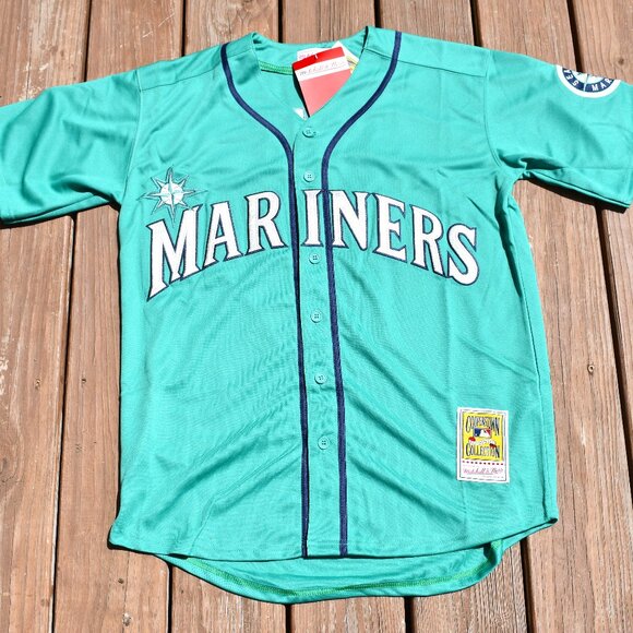 New! Edgar Martinez Seattle Mariners Teal Green Baseball Jersey Men's Sizes - Picture 2 of 2